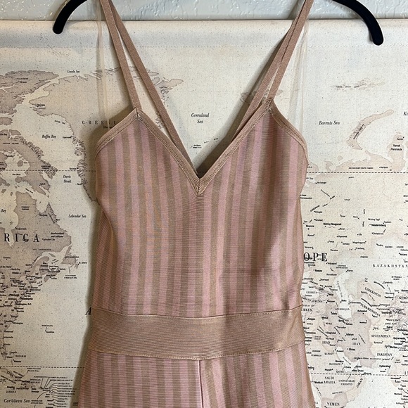 HOUSE OF CB 'Devi' Taupe + Pale Pink Strappy Bandage Jumpsuit
